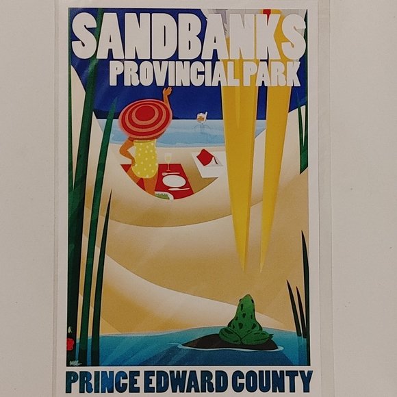 Sandbanks Other - FUN SANDBANKS Provincial Park Prince Edward County Poster BRIGHT Full Colour